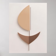 Minimale Abstracte Bruine Boho Huidige AI Kunst
