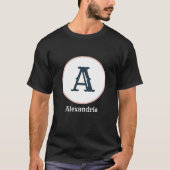 Minimale abstracte creatieve roze blauwe roos mono t-shirt (Voorkant)