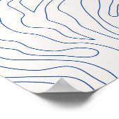 Minimale Abstracte crème wit en blauw Poster (Hoek)