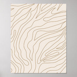 Minimale Abstracte Crème Wit en Goud Poster