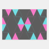 Minimale Abstracte driehoek voor roze en Turquoise Inpakpapier Vel (Voorkant 3)