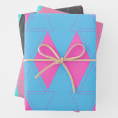 Minimale Abstracte driehoek voor roze en Turquoise Inpakpapier Vel (In situ)
