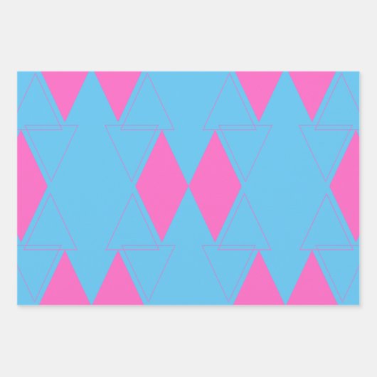 Minimale Abstracte driehoek voor roze en Turquoise Inpakpapier Vel (Voorkant)