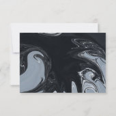 Minimale Abstracte en zwarte bruiloft RSVP Kaartje (Achterkant)