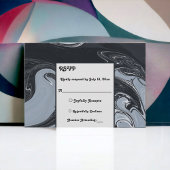 Minimale Abstracte en zwarte bruiloft RSVP Kaartje