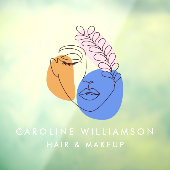 Minimale Abstracte Face Line Art Business Logo Raamsticker (Vel 3)