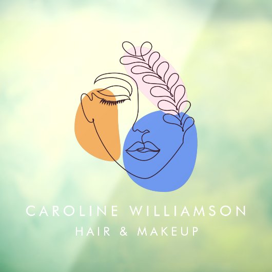 Minimale Abstracte Face Line Art Business Logo Raamsticker (Vel 3)