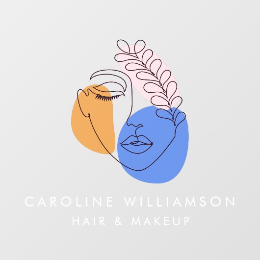 Minimale Abstracte Face Line Art Business Logo Raamsticker (Vel)