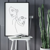 Minimale Abstracte foto-indeling van zijlijn Poster