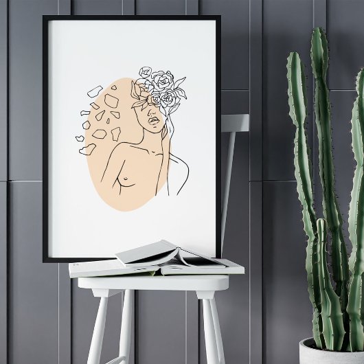 Minimale Abstracte foto-indeling van zijlijn Poster