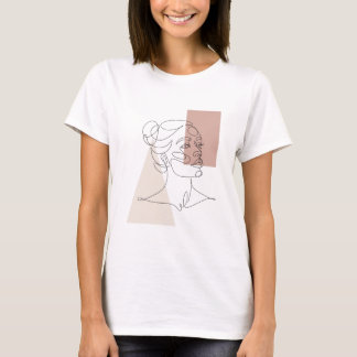 Minimale Abstracte foto-indeling van zijlijn T-shirt
