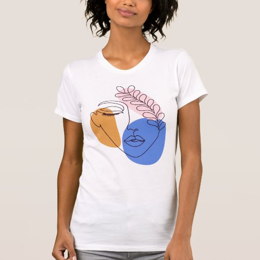 Minimale Abstracte foto-indeling van zijlijn T-shirt (Voorkant)