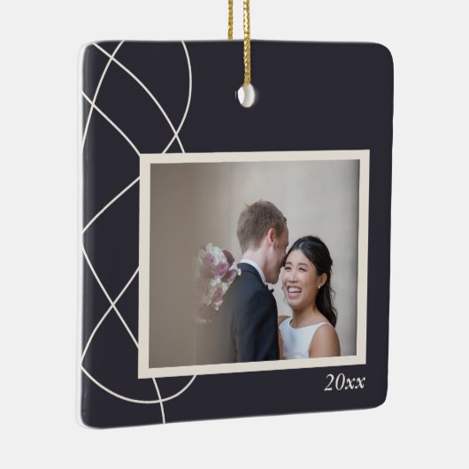 Minimale Abstracte fotoachtergrond Aangepast Keramisch Ornament (Rechts)