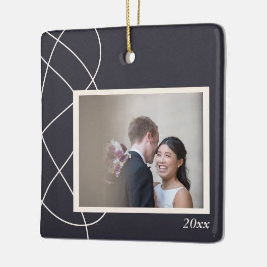 Minimale Abstracte fotoachtergrond Aangepast Keramisch Ornament (Links)