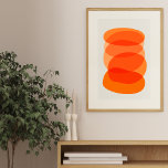 Minimale Abstracte geometrische kunst in het Oranj Poster<br><div class="desc">Dit stijlvolle,  minimalistische moderne kunstwerk combineert eenvoudige organische cirkelvormen met prachtige gradiënten van sinaasappel.</div>