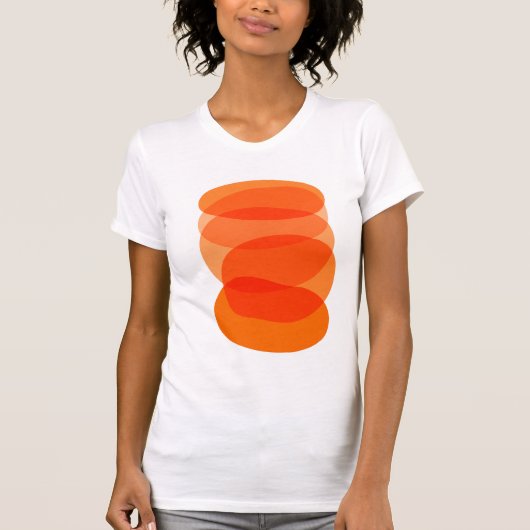 Minimale Abstracte geometrische kunst in het Oranj T-shirt (Voorkant)