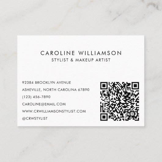 Minimale Abstracte gezichtshoek — Kunstmatige QR-c Visitekaartje (Achterkant)