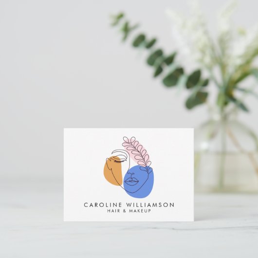 Minimale Abstracte gezichtshoek — Kunstmatige QR-c Visitekaartje (Staand voorkant)