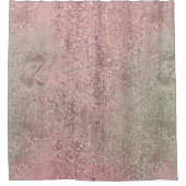 Minimale Abstracte glazen Roos Gold Pink Blush Douchegordijn (Voorkant)