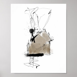 Minimale abstracte grijze zwart poster