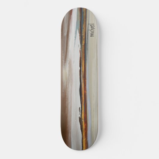 Minimale Abstracte Gulden Landschap - Aangepaste n Persoonlijk Skateboard (Voorkant)