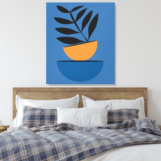 Minimale Abstracte halve cirkel boho botanisch Canvas Afdruk (Insitu (Slaapkamer))