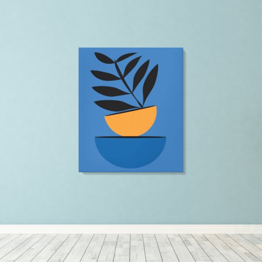 Minimale Abstracte halve cirkel boho botanisch Canvas Afdruk (Insitu (Houten vloer))