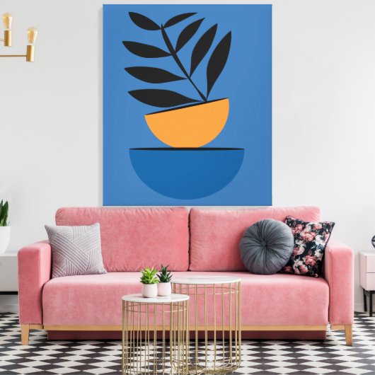 Minimale Abstracte halve cirkel boho botanisch Canvas Afdruk (Insitu (Woonkamer))