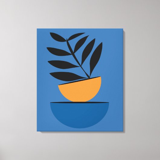 Minimale Abstracte halve cirkel boho botanisch Canvas Afdruk (Voorkant)