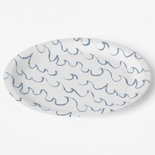 Minimale Abstracte handtekeningen met golven Scand Papieren Bordje (Gekanteld)
