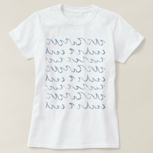Minimale Abstracte handtekeningen voor het Zee van T-shirt
