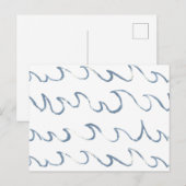 Minimale Abstracte handtekeningen voor Zee Briefkaart (Voorkant / Achterkant)