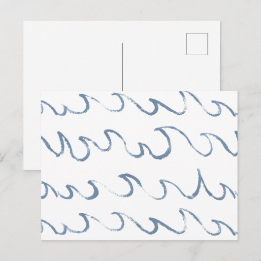 Minimale Abstracte handtekeningen voor Zee Briefkaart (Voorkant / Achterkant)