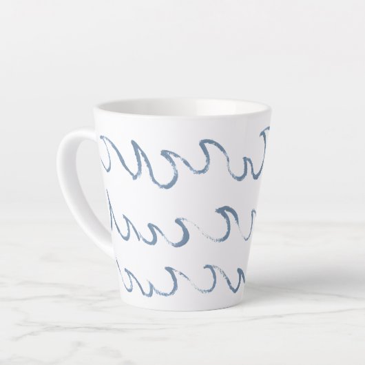 Minimale Abstracte handtekeningen voor Zee Latte Mok (Linkerhoek)