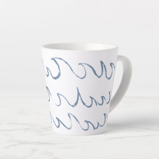 Minimale Abstracte handtekeningen voor Zee Latte Mok (Rechterhoek)