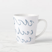 Minimale Abstracte handtekeningen voor Zee Latte Mok (Rechts)