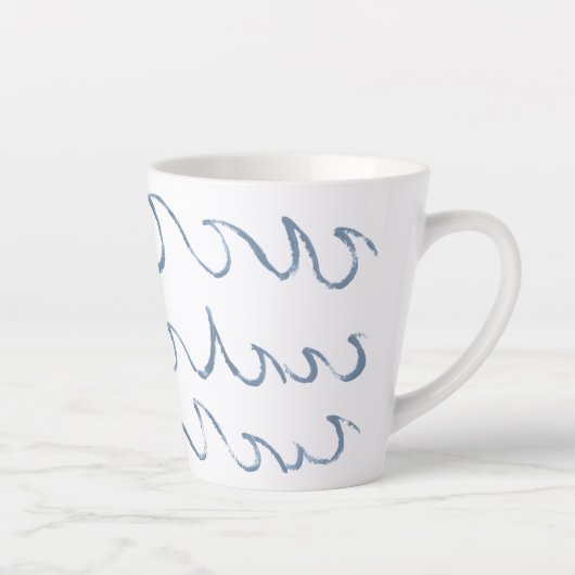 Minimale Abstracte handtekeningen voor Zee Latte Mok (Rechts)