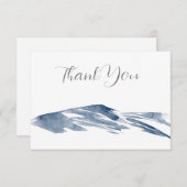 Minimale Abstracte leisteenheuvels Waterverf Bedankkaart (Voorkant / Achterkant)