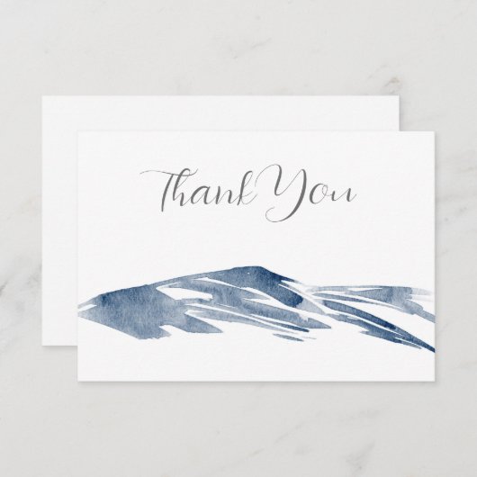 Minimale Abstracte leisteenheuvels Waterverf Bedankkaart (Voorkant / Achterkant)