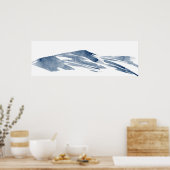 Minimale Abstracte leisteenheuvels Waterverf Poster (Keuken)