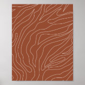 Minimale Abstracte lijnen Rust Terracotta Poster (Voorkant)