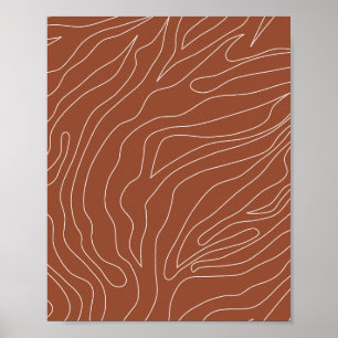 Minimale Abstracte lijnen Rust Terracotta Poster