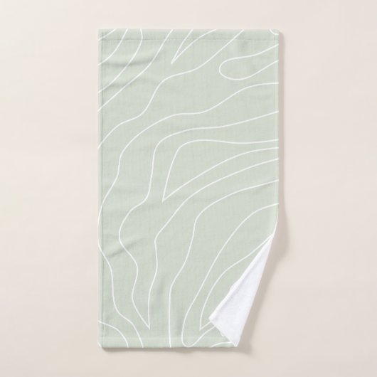 Minimale Abstracte lijnen Sage Green Bad Handdoek (Handdoek)