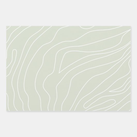 Minimale Abstracte lijnen Sage Green Inpakpapier Vel (Voorkant)