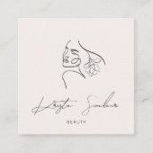 Minimale Abstracte Logo voor lijnkunst Vierkante Visitekaartje (Voorkant)