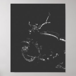 Minimale abstracte motorfietslijnkunst poster