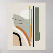 Minimale Abstracte muurkunst uit de middelbare eeu Poster (Voorkant)