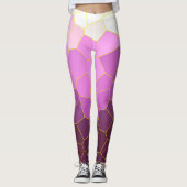 Minimale Abstracte Paarse roze  cellen Leggings (Voorkant)