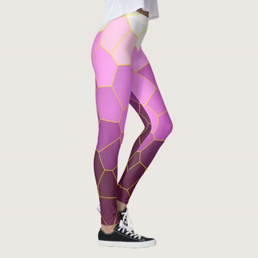 Minimale Abstracte Paarse roze  cellen Leggings (Rechts)