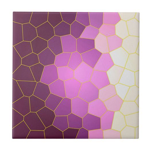 Minimale Abstracte Paarse roze  cellen Tegeltje (Voorkant)